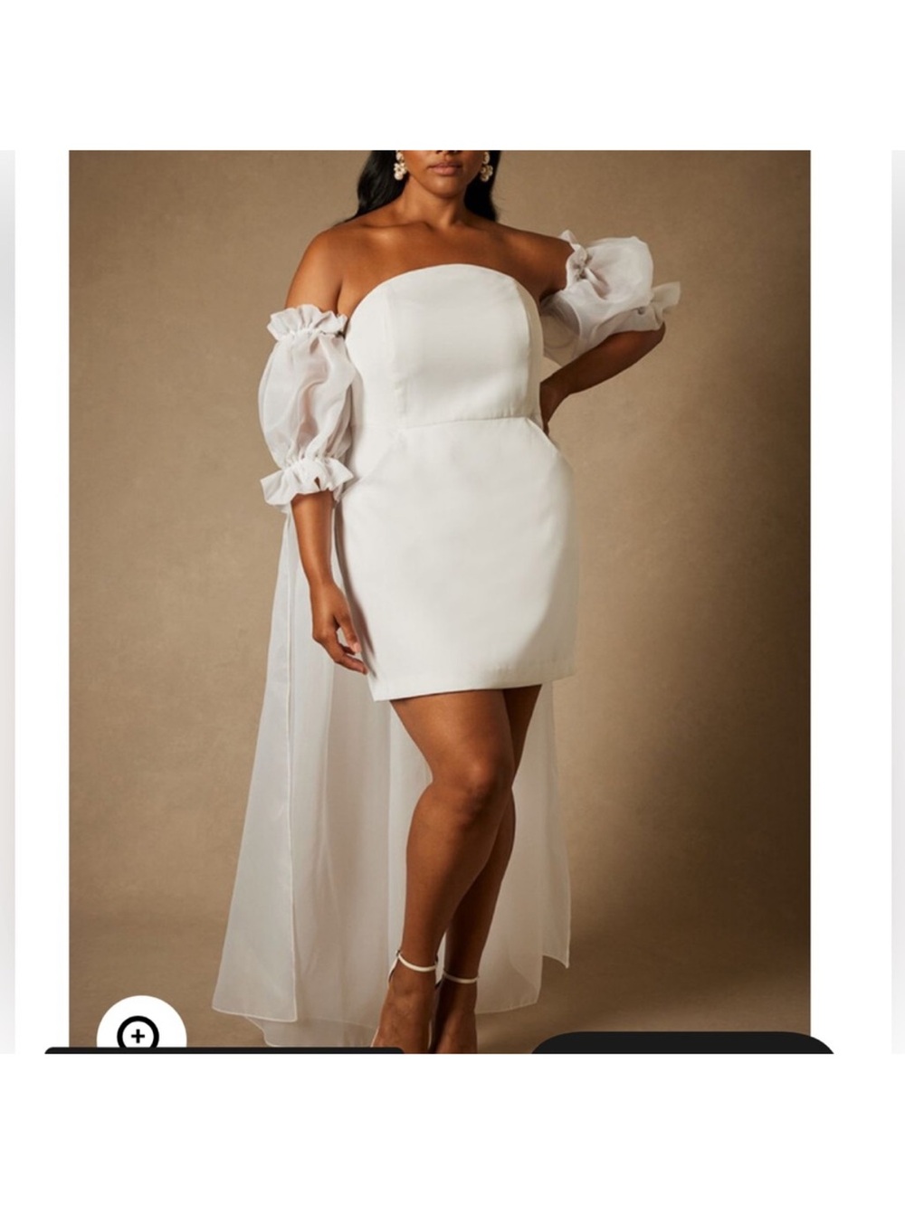 NWT Bridal by ELOQUII Mini Dress With Puff Sleeve Cape